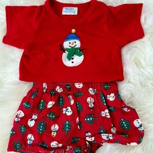 5 for $25 Build-A-Bear Red Snowman Tee and Short Outfit